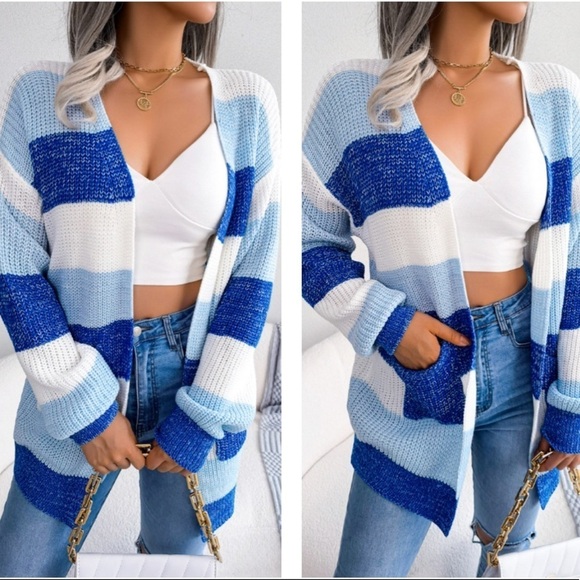 Warm Whisper Cozy Striped Cardigan - Picture 2 of 4